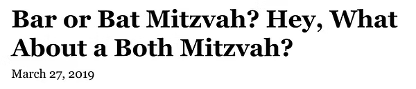 New York Times: How about a Both Mitzvah